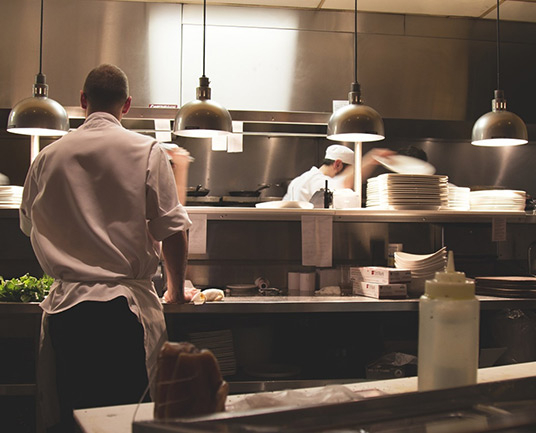 An image of a kitchen like the one at the Alhambra Theatre